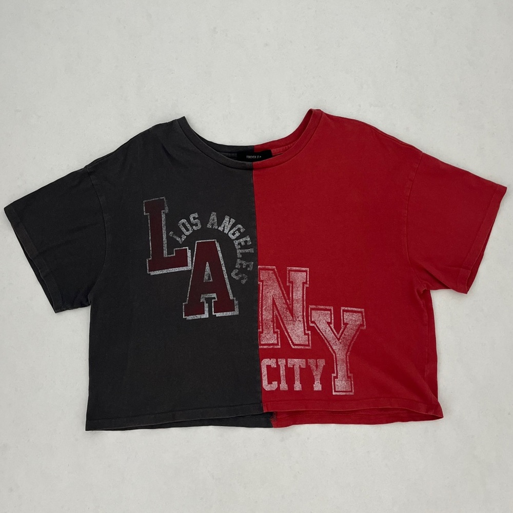 Forever 21+: Red/Grey Crop Top, Size 1x